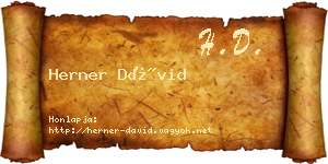 Herner Dávid névjegykártya